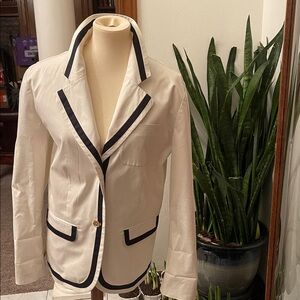 🌞 NWT Talbots blazer white navy trim size 14W